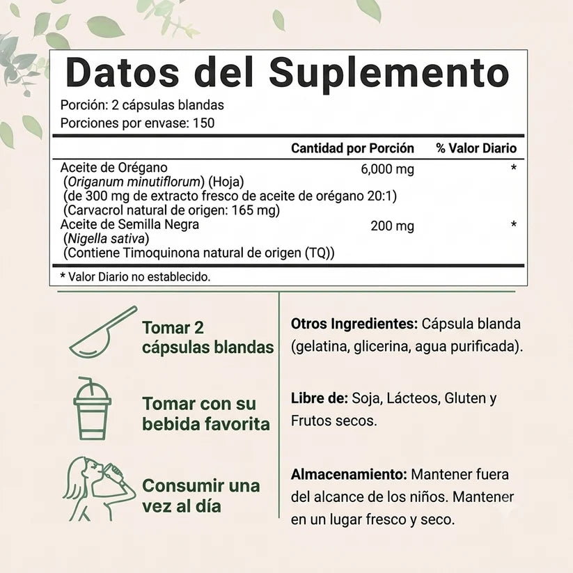 Aceite de Orégano en Cápsulas — Limpieza Total por Dentro