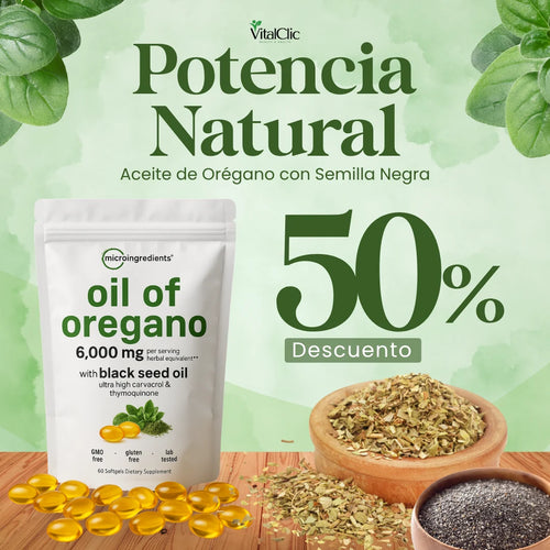 Aceite de Orégano y Semilla Negra 60 Capsulas - 😱AUMENTA TUS DEFENSAS EN SEGUNDOS😱
