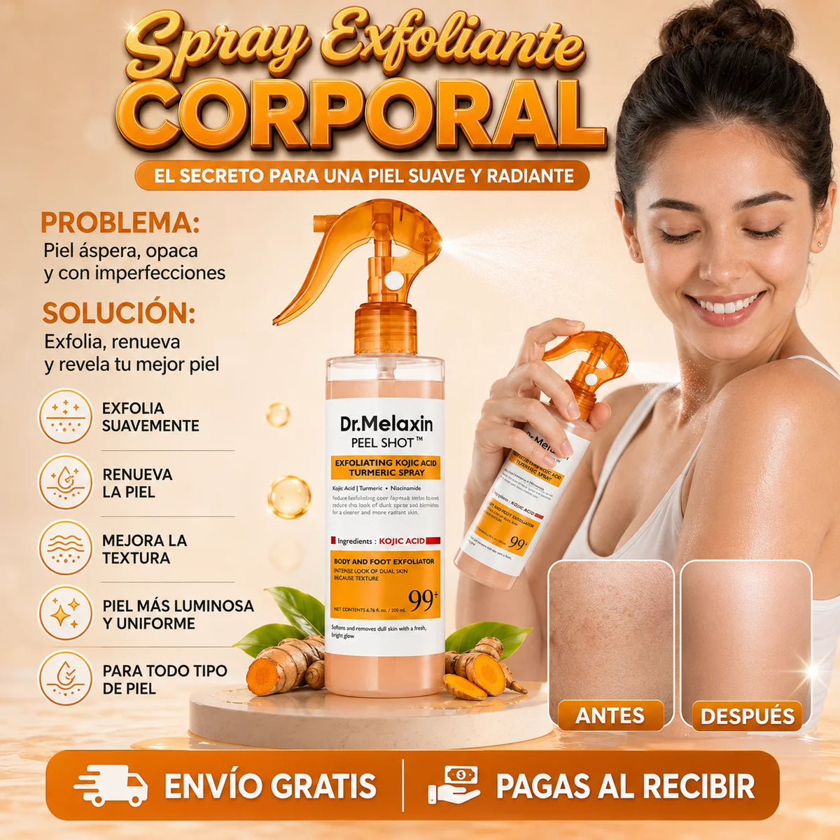 Spray Dr. Melaxin exfoliante corporal