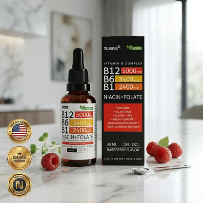Nusava® Vitamina B Complex Metilcobalamina (B1, B6, B12, Niacina, Folato) | Frena el Dolor y la Debilidad