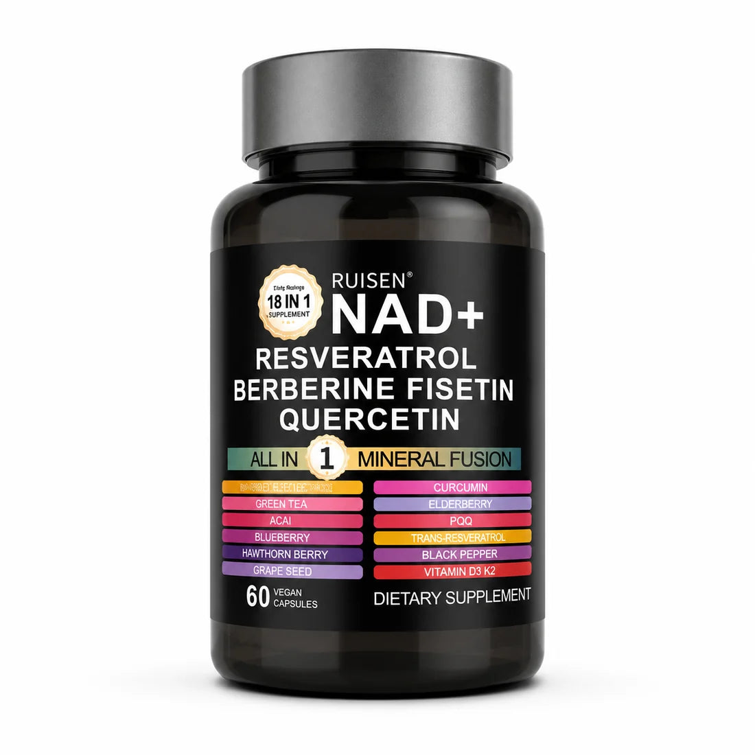 NAD+ Resveratrol 18 en 1 – 60 cápsulas veganas